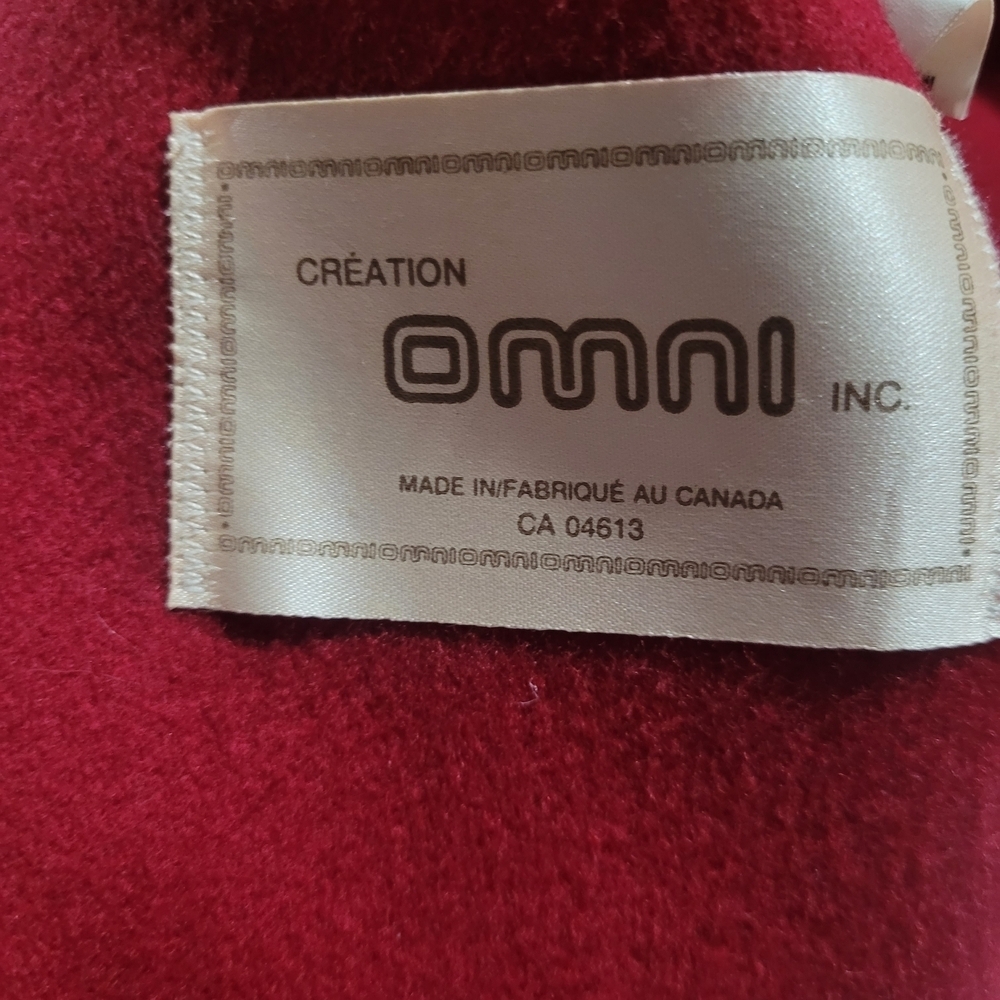 Vintage Red 100% Wool Double-Breasted Maxi Over Coat with Black Trim 6 - Picture 10 of 10
